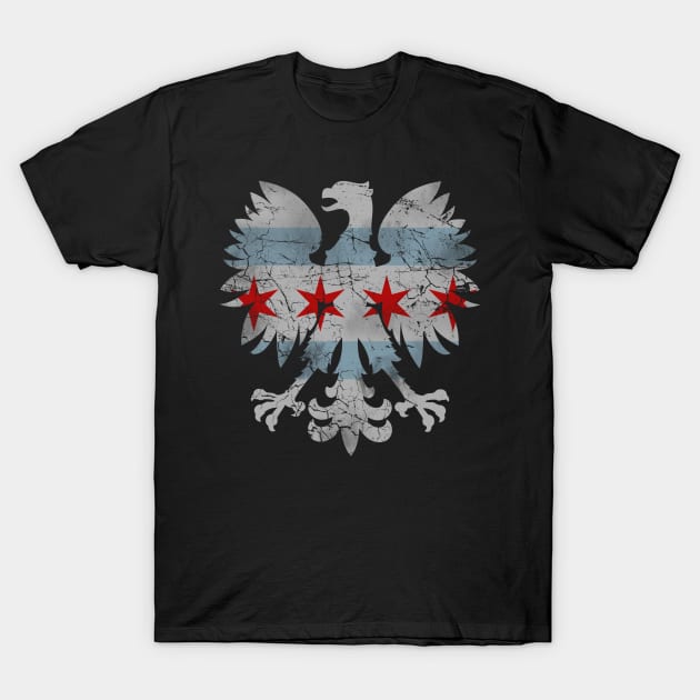 Polish Eagle Chicago Flag T-Shirt by E